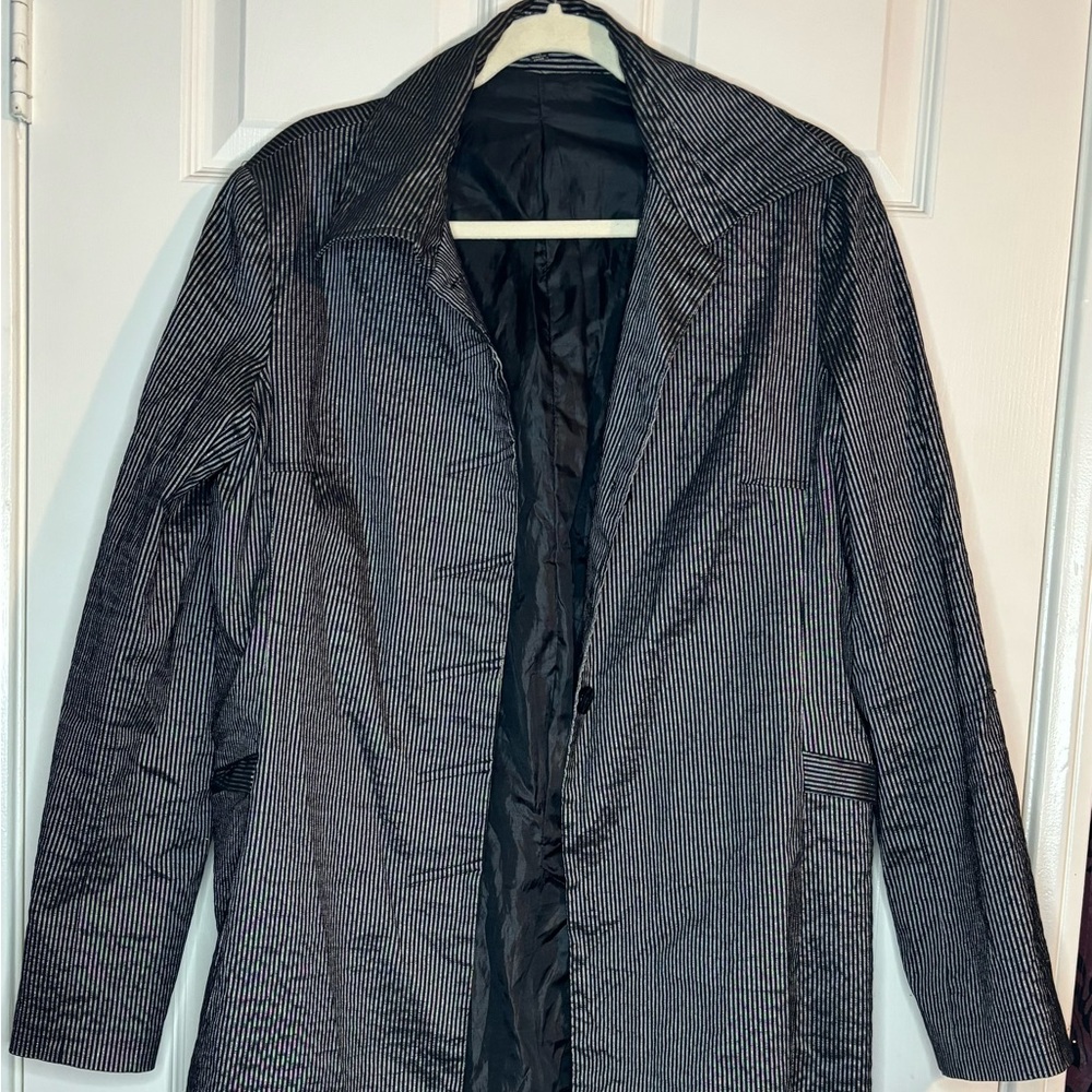 Black and Silver Mid Length Coat Size XL